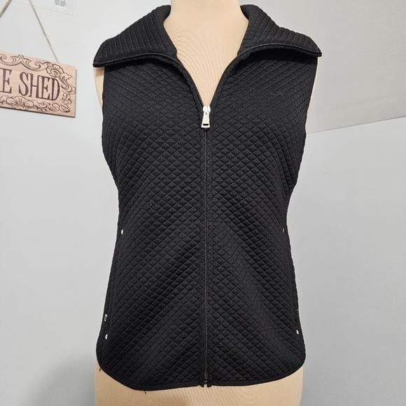Rugby Ralph Lauren Jackets & Blazers - LAUREN Ralph Lauren Black Quilted Sleeveless Zip Vest Medium Old Money Preppy